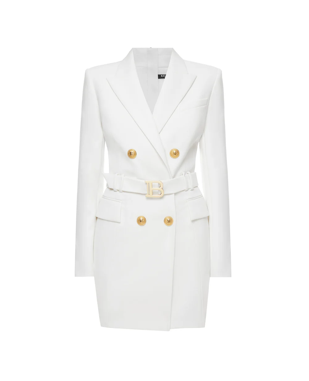 Шерстяное платье Balmain WF1R9190132L, белый цвет • Купить в интернет-магазине Kameron