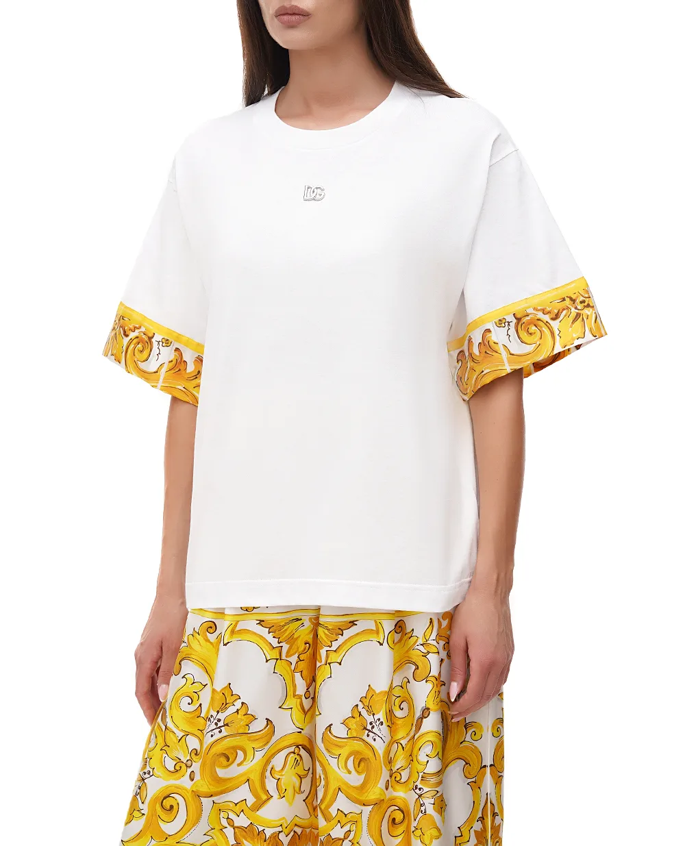 Футболка Dolce&Gabbana F8V06T-GDCK6, белый цвет • Купить в интернет-магазине Kameron