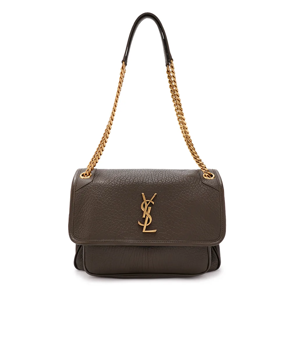 Шкіряна сумка Niki Medium Saint Laurent 633178-AACYT, оливковий колір • Купити в інтернет-магазині Kameron