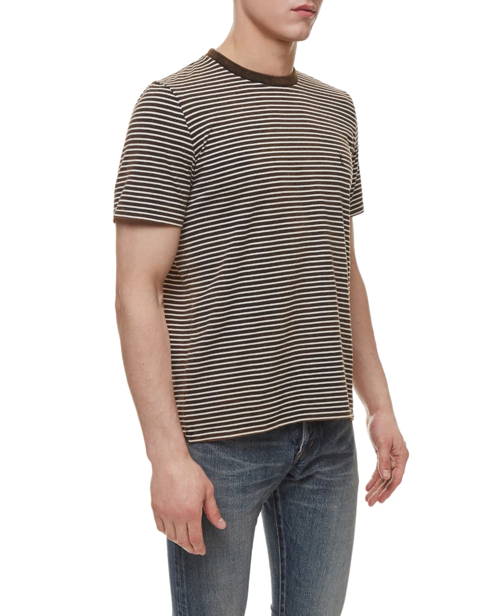 Футболка Saint Laurent 644058-YBYQ2, коричневый цвет • Купить в интернет-магазине Kameron