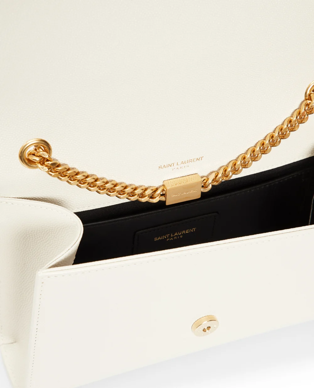 Кожаная сумка Kate Small Saint Laurent 474366-BOW0J-, белый цвет • Купить в интернет-магазине Kameron