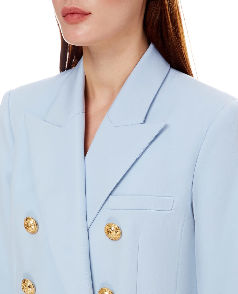 Шерстяной жакет Balmain WF1SH000167L, голубой цвет • Купить в интернет-магазине Kameron