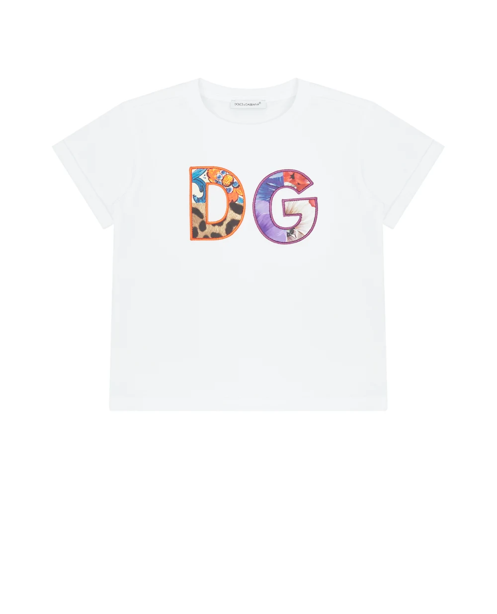 Футболка Dolce&Gabbana Kids L2JTGJ-G7YQL, белый цвет • Купить в интернет-магазине Kameron