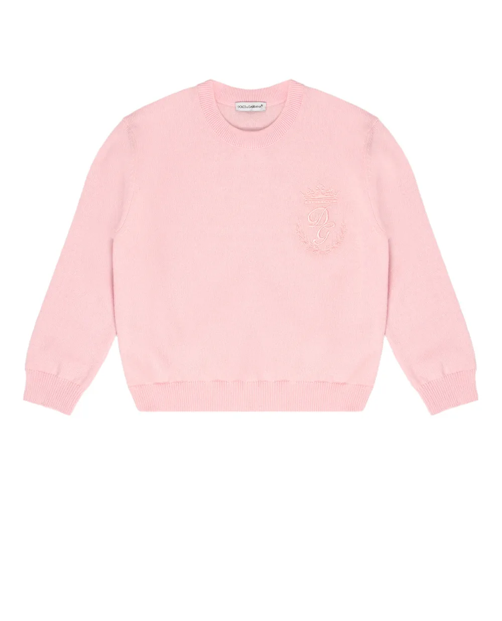 Детский кашемировый джемпер Dolce&Gabbana Kids L4KW22-JAW00-B, розовый цвет • Купить в интернет-магазине Kameron
