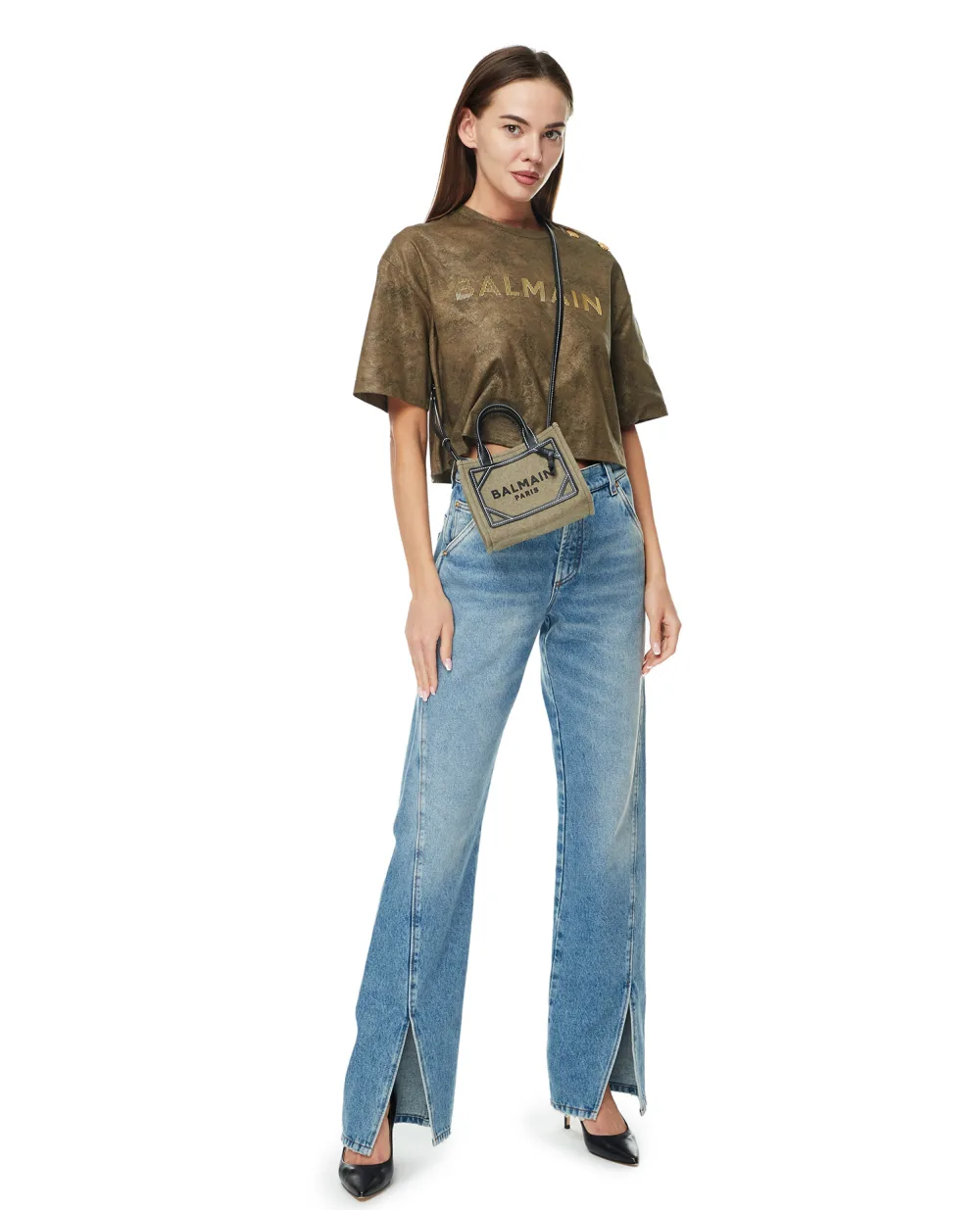 Сумка Balmain AN1FD808TDVY, оливковый цвет • Купить в интернет-магазине Kameron