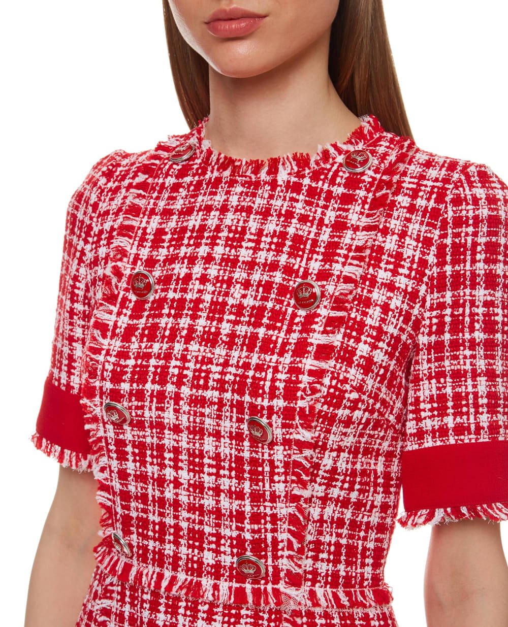 Твидовое платье Dolce&Gabbana F6J0JT-FMMFR, красный цвет • Купить в интернет-магазине Kameron