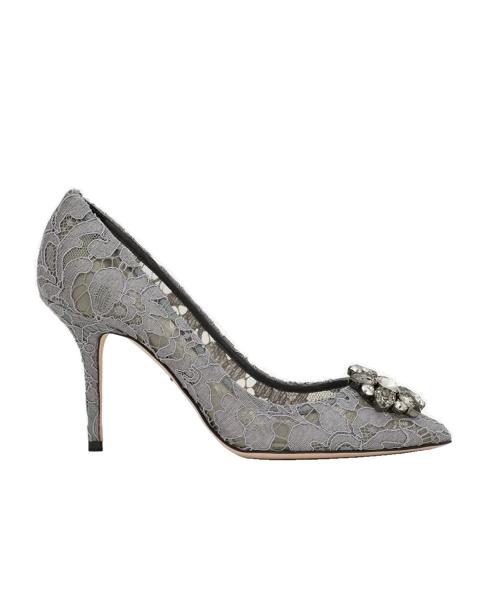 Кружевные лодочки Rainbow Lace Dolce&Gabbana CD0101-AL198, серый цвет • Купить в интернет-магазине Kameron