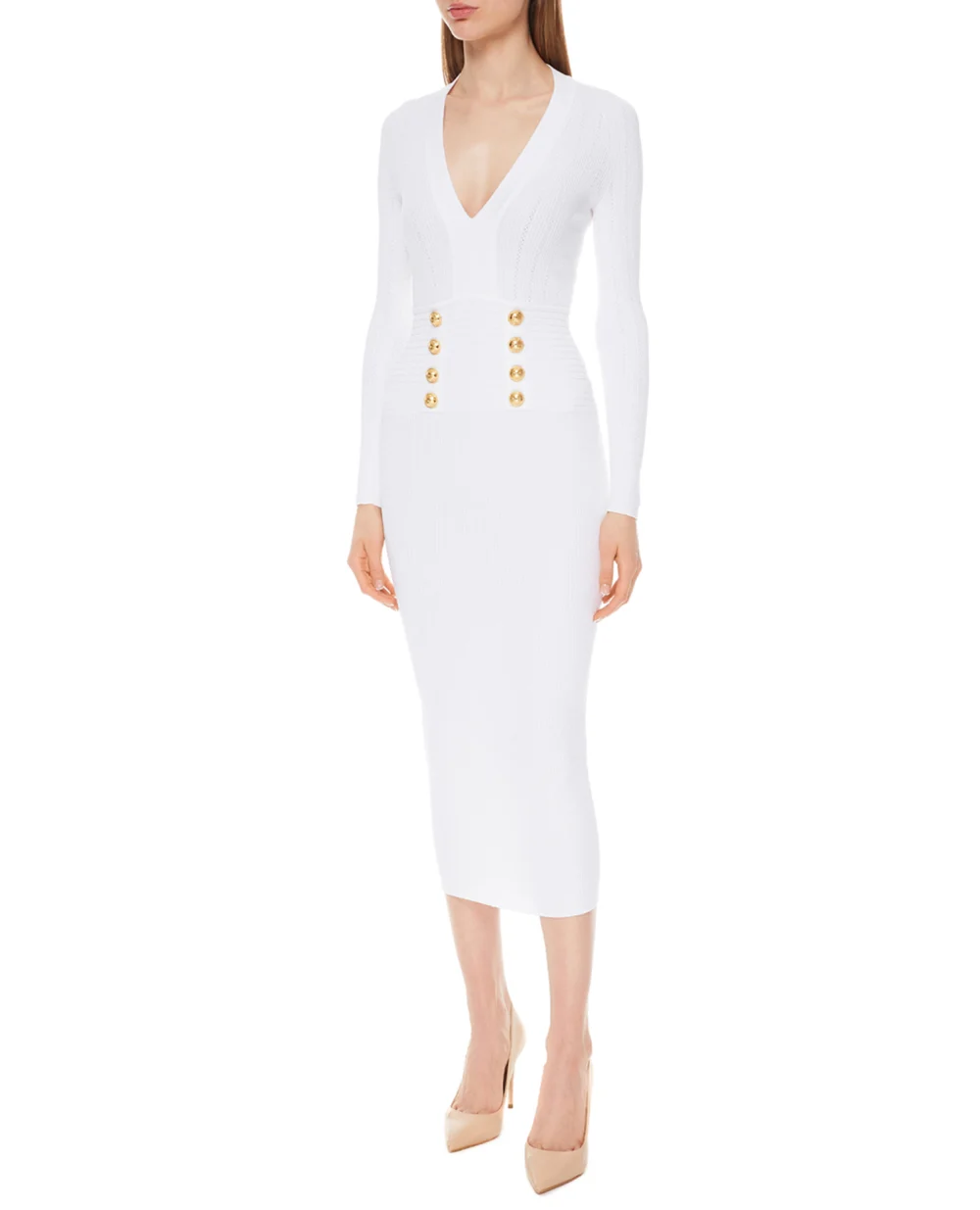 Платье Balmain VF16644K211, белый цвет • Купить в интернет-магазине Kameron