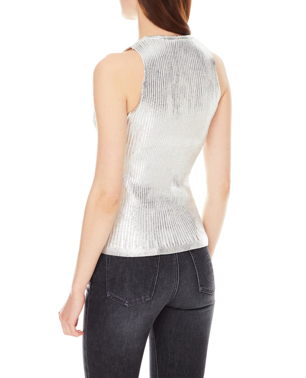 Шерстяной топ Balmain WF0AG006K314, серебряный цвет • Купить в интернет-магазине Kameron