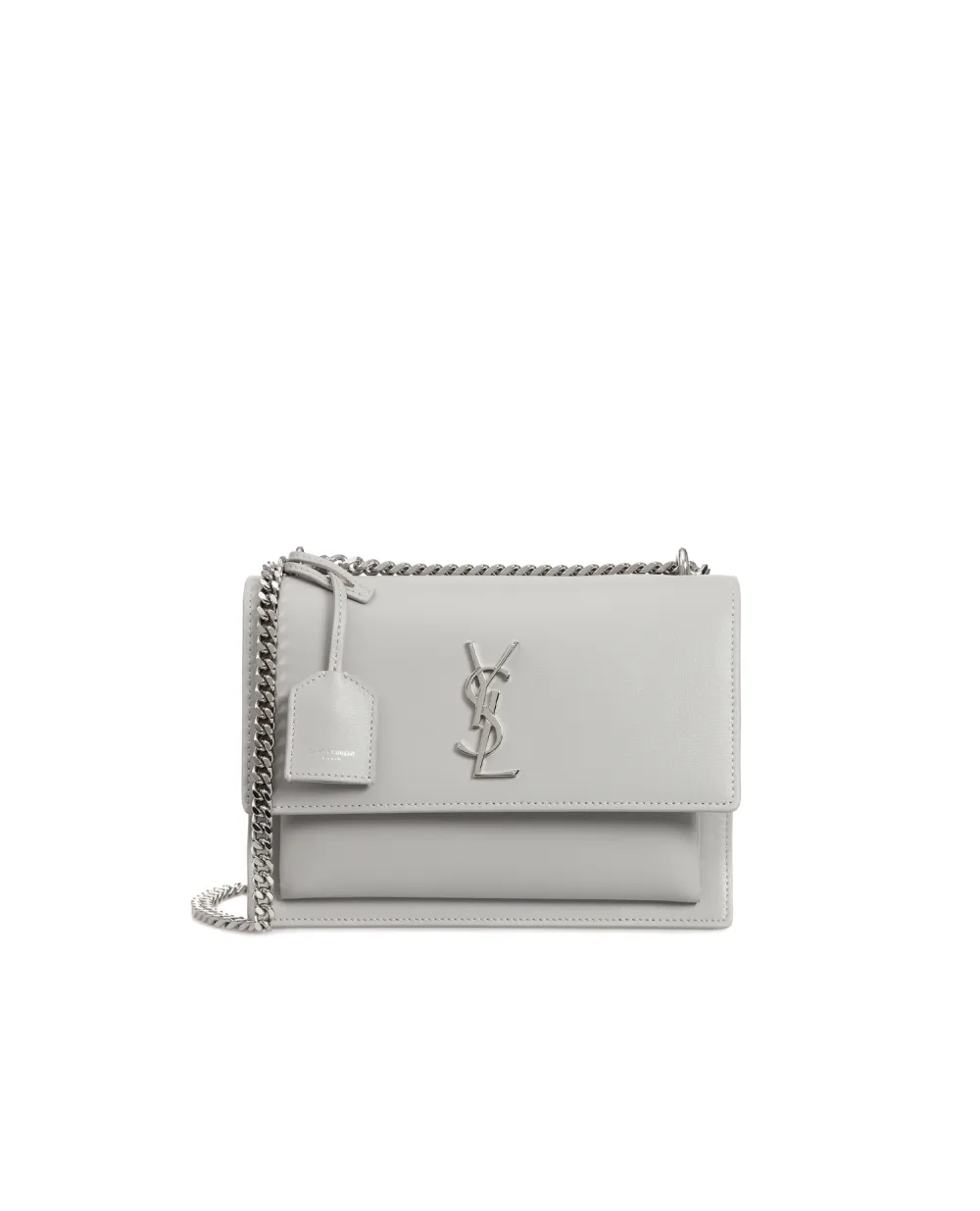Кожаная сумка Sunset Medium Saint Laurent 442906-D420N-, серый цвет • Купить в интернет-магазине Kameron