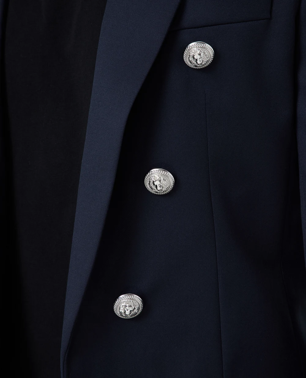 Шерстяной пиджак Balmain BH1SG075WB12, темно-синий цвет • Купить в интернет-магазине Kameron