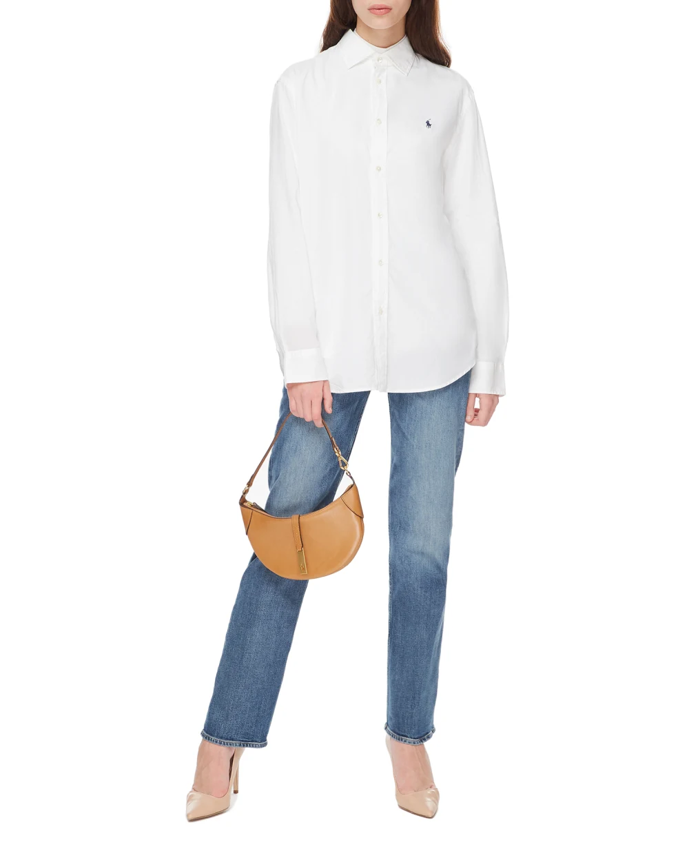 Кожаная сумка Polo ID Shoulder Bag Mini Polo Ralph Lauren 428871248003, бежевый цвет • Купить в интернет-магазине Kameron