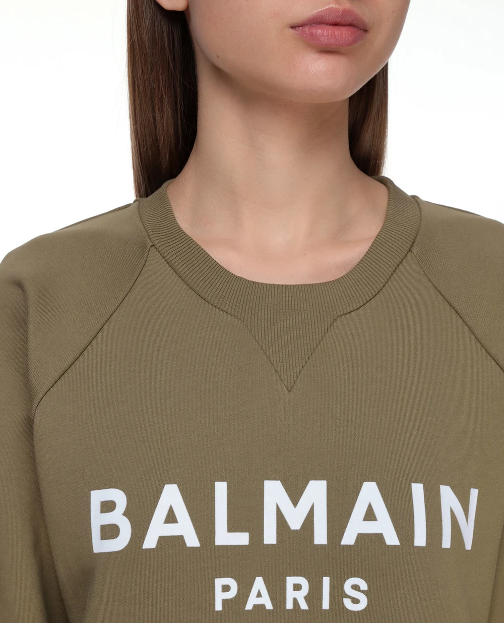 Свитшот Balmain VF13691B014-S, оливковый цвет • Купить в интернет-магазине Kameron