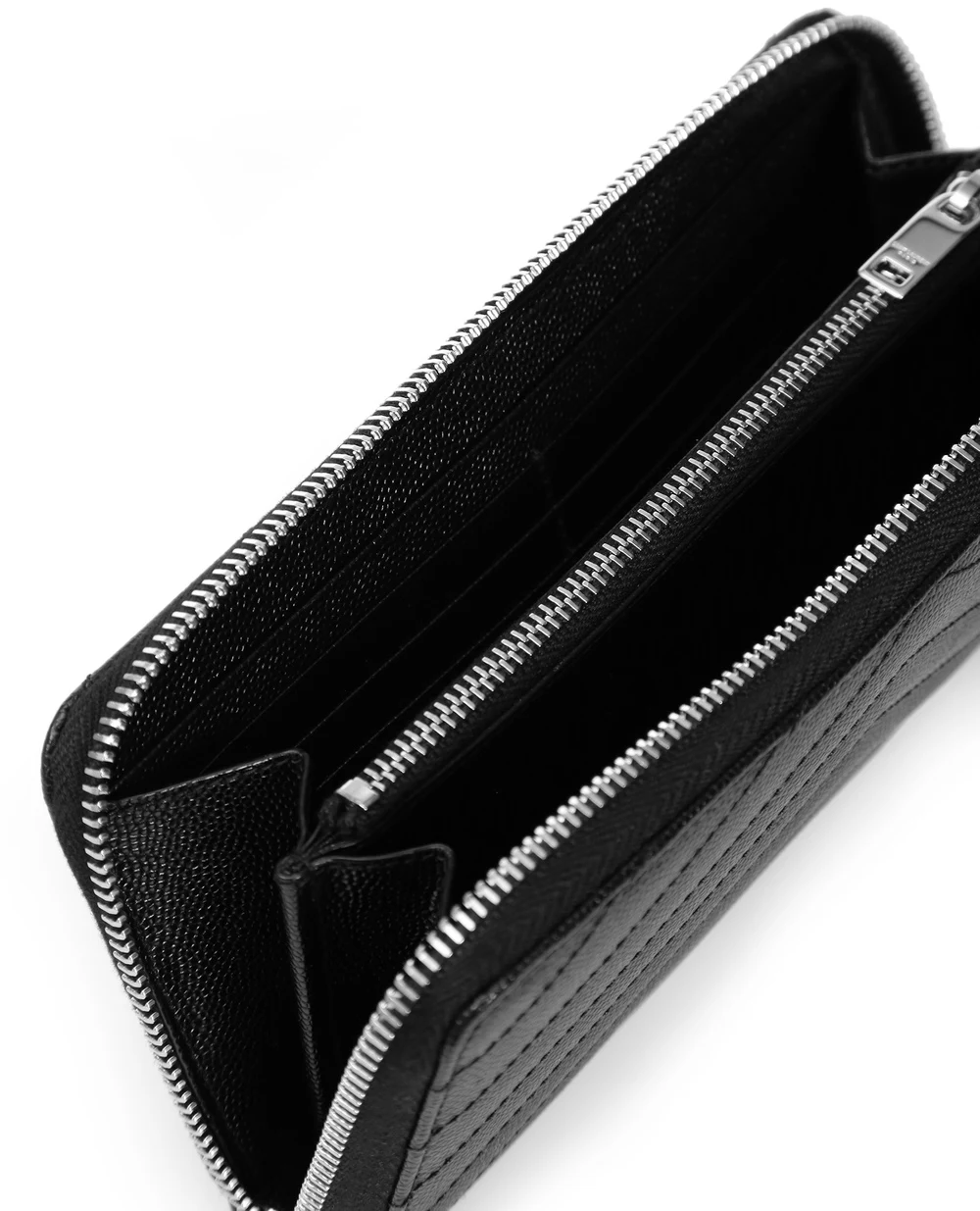 Кожаный кошелек Saint Laurent 358094-BOW02-, черный цвет • Купить в интернет-магазине Kameron