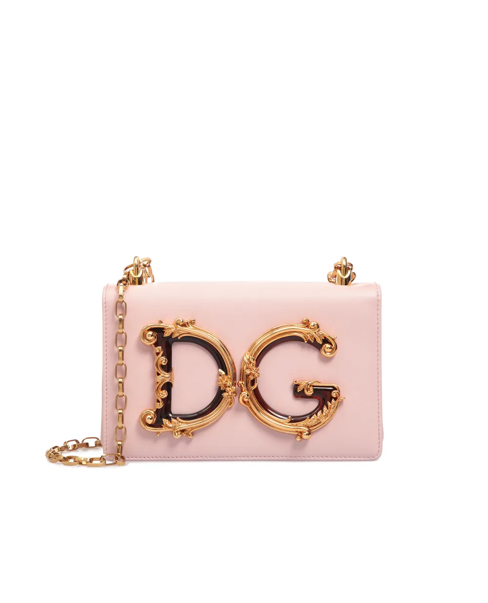 Кожаная cумка DG Girls Medium Dolce&Gabbana BB6498-AZ801, розовый цвет • Купить в интернет-магазине Kameron