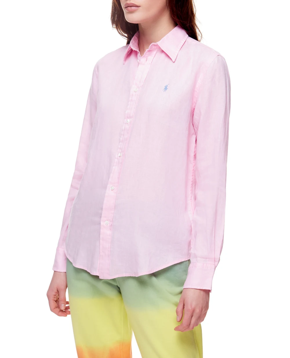 Льняная рубашка Polo Ralph Lauren 211827658013, розовый цвет • Купить в интернет-магазине Kameron
