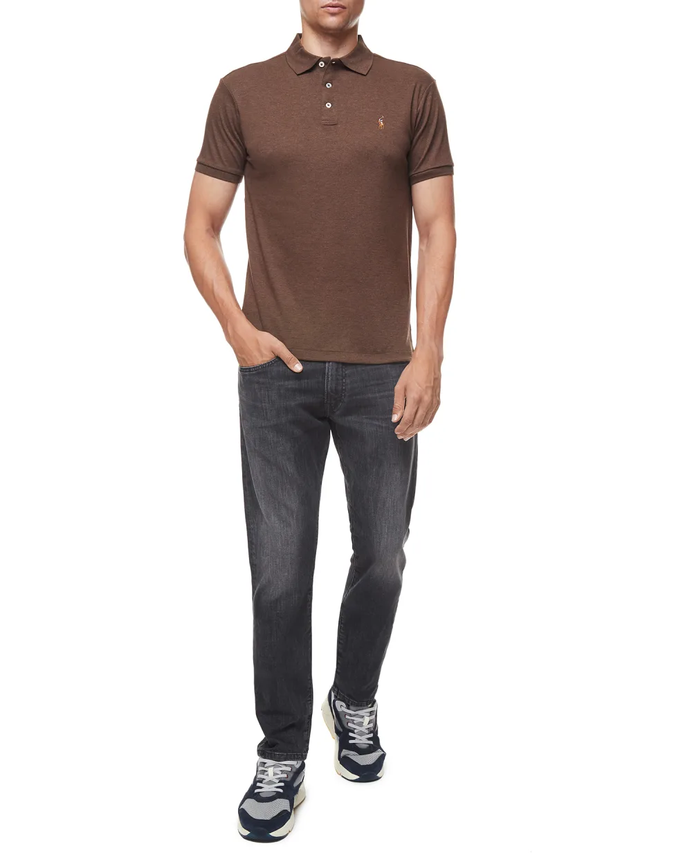 Поло Polo Ralph Lauren 710652578131, коричневый цвет • Купить в интернет-магазине Kameron