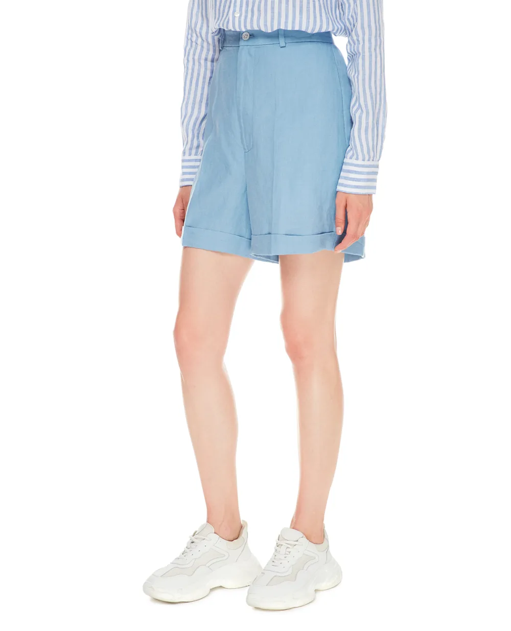 Льняные шорты Polo Ralph Lauren 211837989001, голубой цвет • Купить в интернет-магазине Kameron