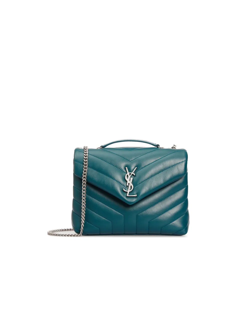 Кожаная сумка Loulou Small Saint Laurent 494699-DV726-, бирюзовый цвет • Купить в интернет-магазине Kameron