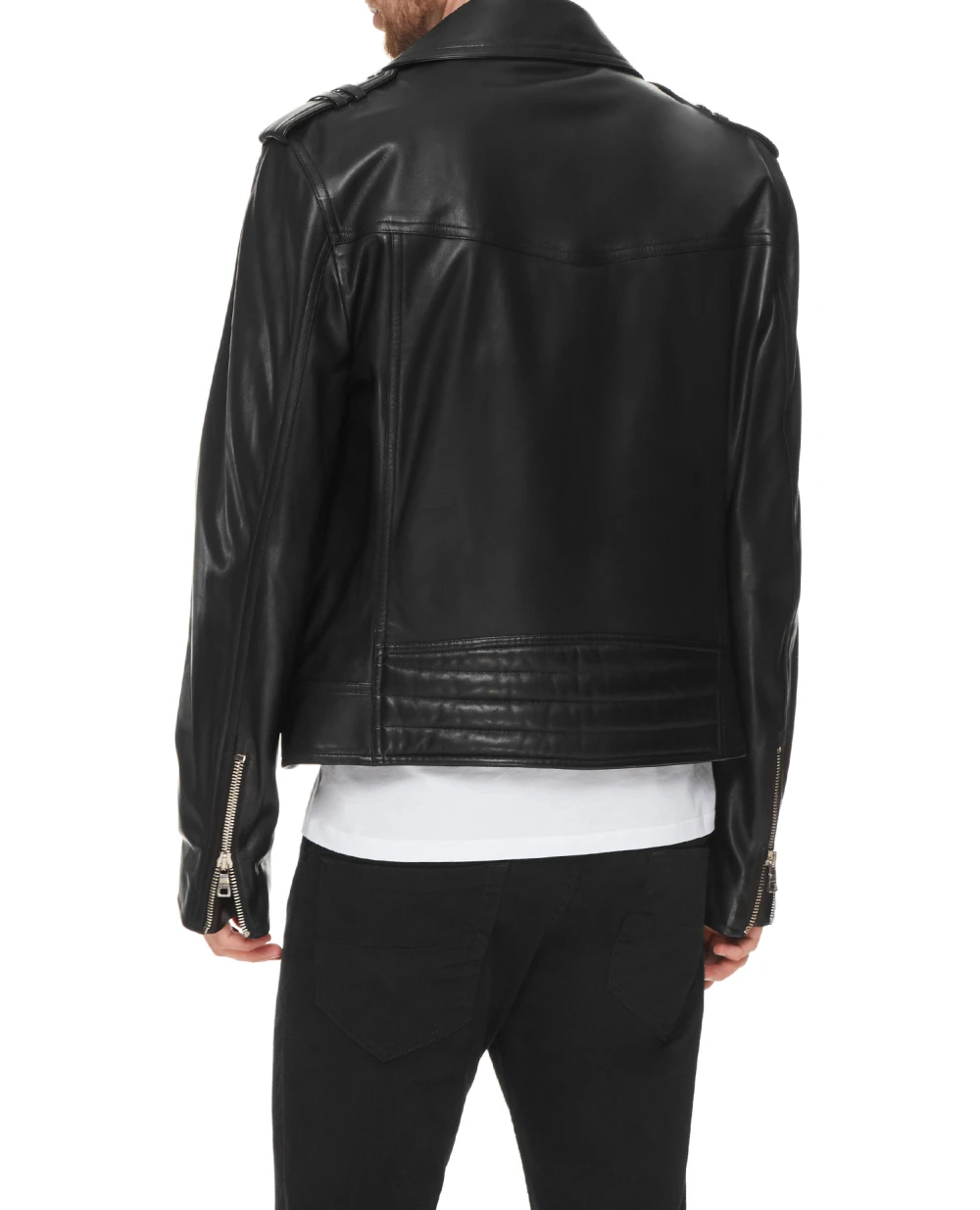 Кожаная куртка Balmain VH1TD055L110, черный цвет • Купить в интернет-магазине Kameron