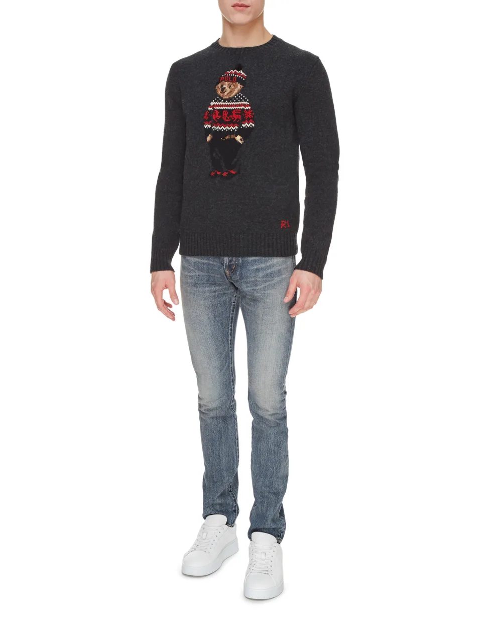 Шерстяной свитер Polo Ralph Lauren 710822540001, серый цвет • Купить в интернет-магазине Kameron