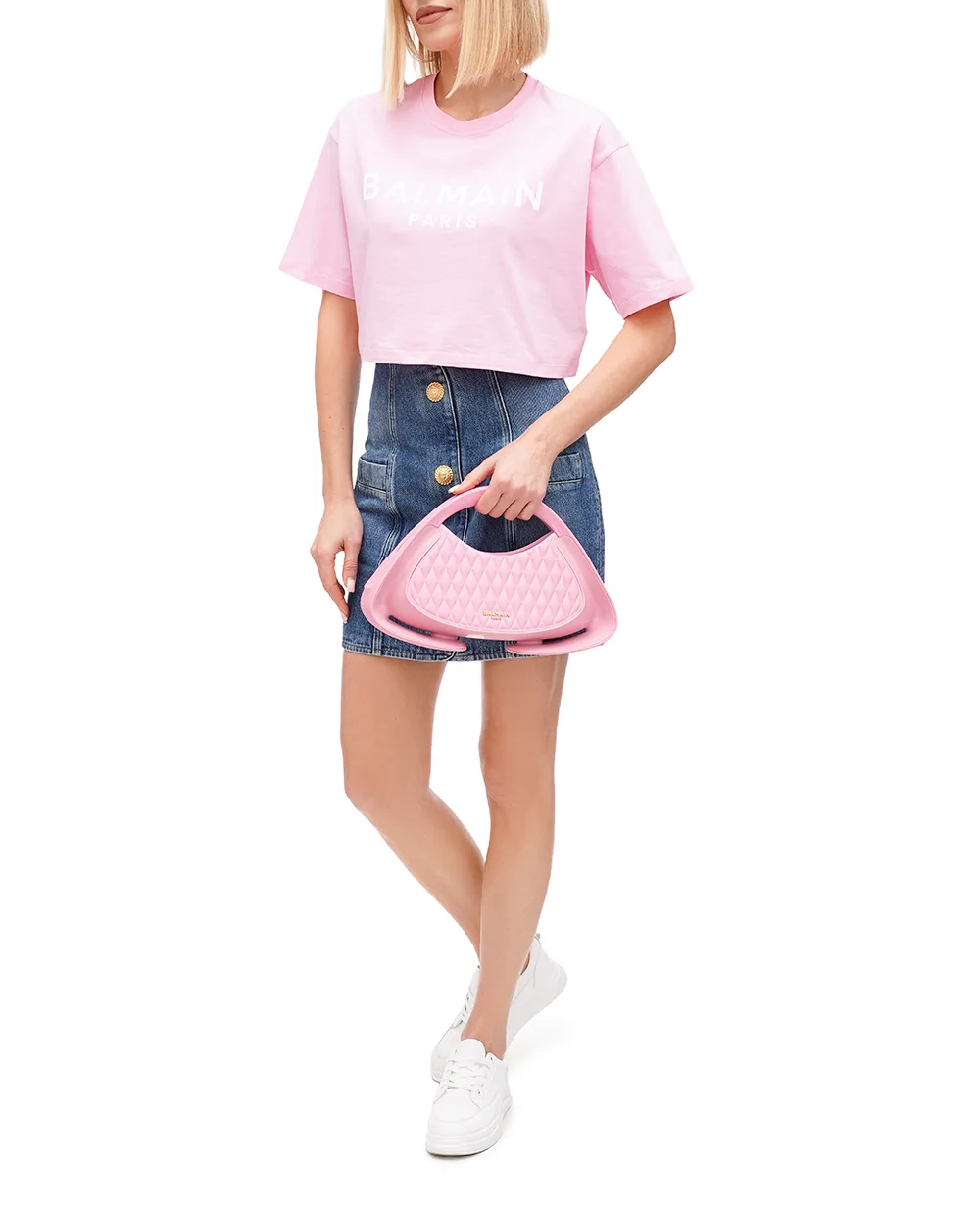 Сумка Jolie Madame medium Balmain CN0DB903KTGL, розовый цвет • Купить в интернет-магазине Kameron