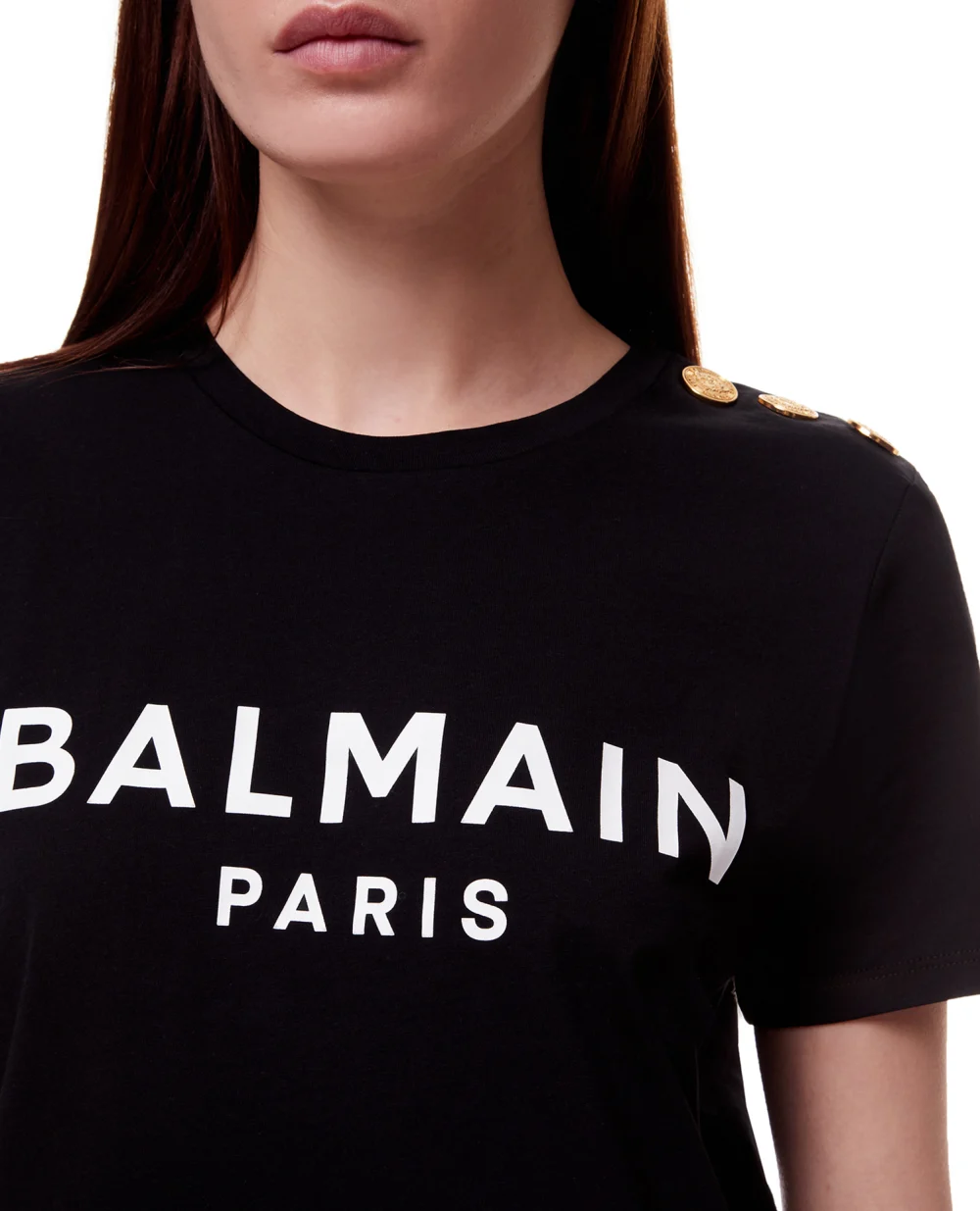 Футболка Balmain XF1EF005BB02, чорний колір • Купити в інтернет-магазині Kameron