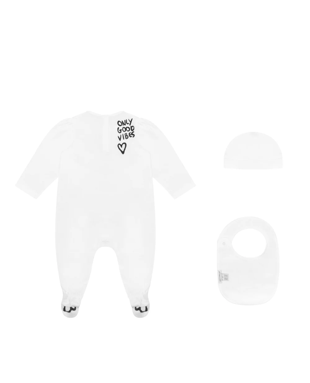 Подарочный набор (человечек, шапочка, нагрудник) Dolce&Gabbana Kids L2JOR5-G7BGN, белый цвет • Купить в интернет-магазине Kameron