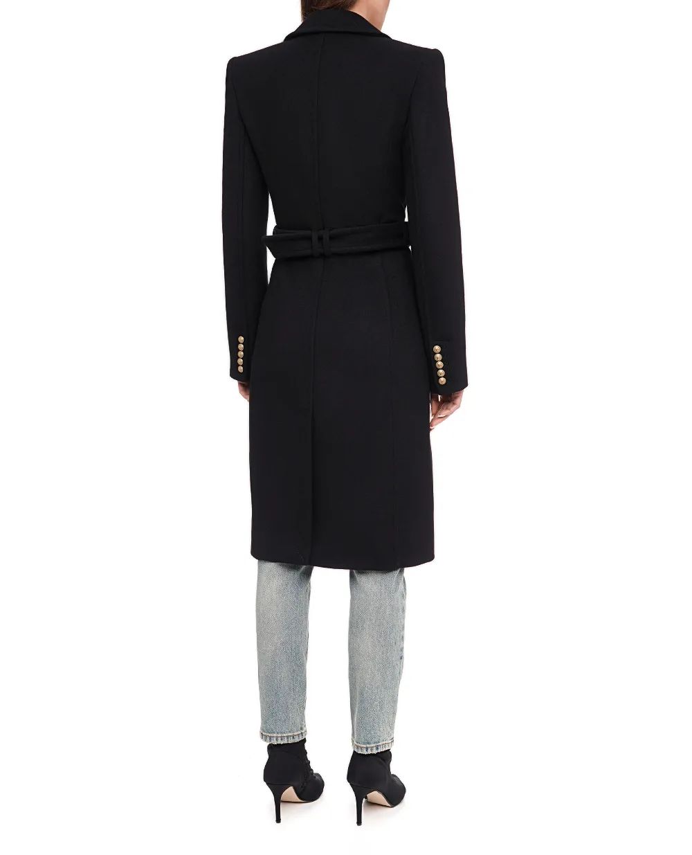 Пальто Balmain BF0UB097WB72, черный цвет • Купить в интернет-магазине Kameron