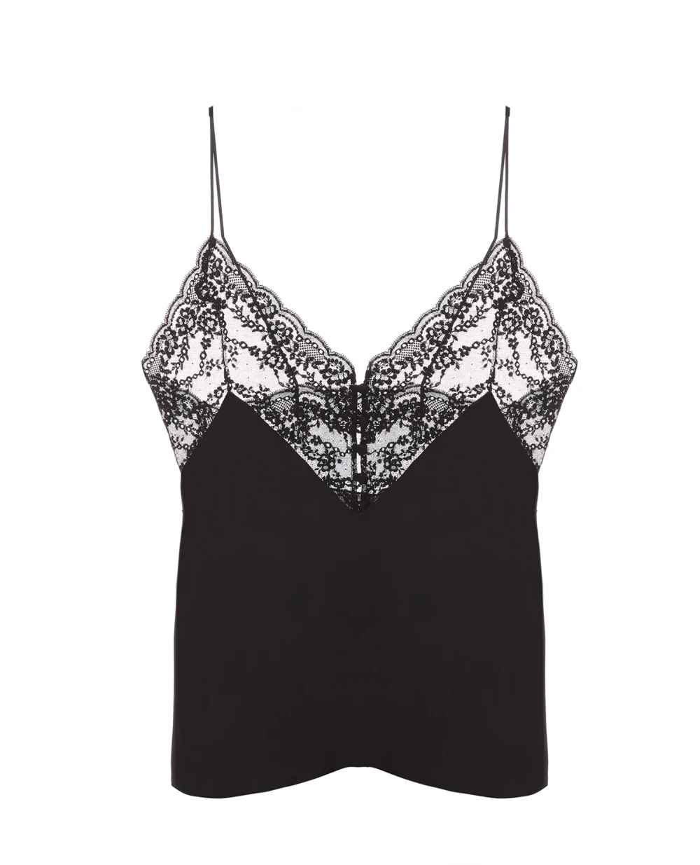 Шелковый топ Saint Laurent 648880-Y7B20, черный цвет • Купить в интернет-магазине Kameron