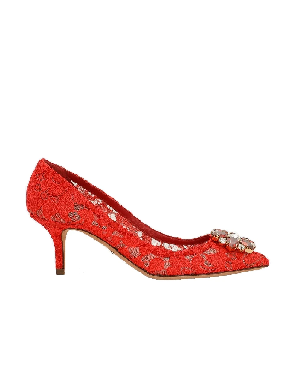 Кружевные лодочки Rainbow Lace Dolce&Gabbana CD0066-AL198-S, красный цвет • Купить в интернет-магазине Kameron