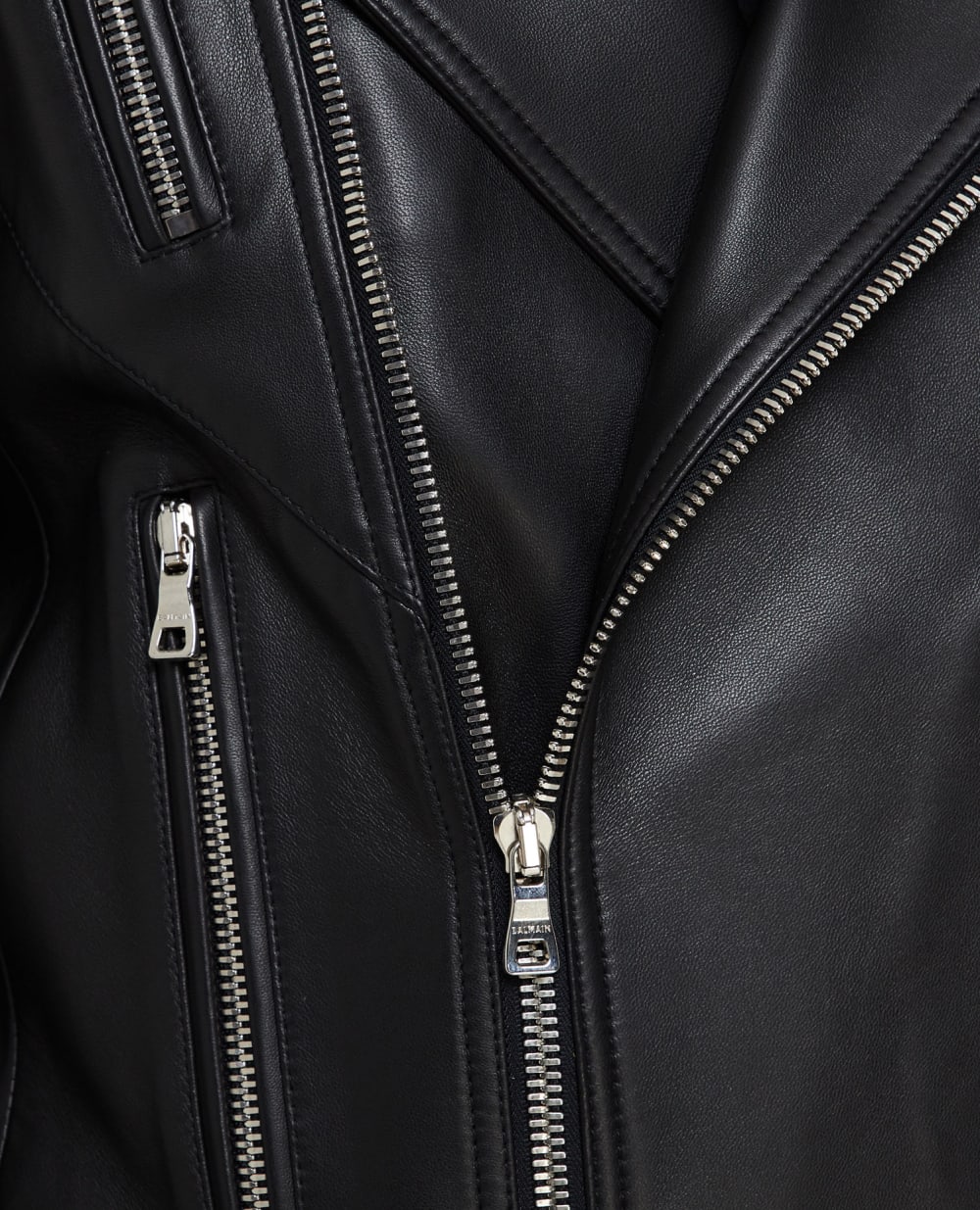 Кожаная куртка Balmain AH1TD170LB24, черный цвет • Купить в интернет-магазине Kameron