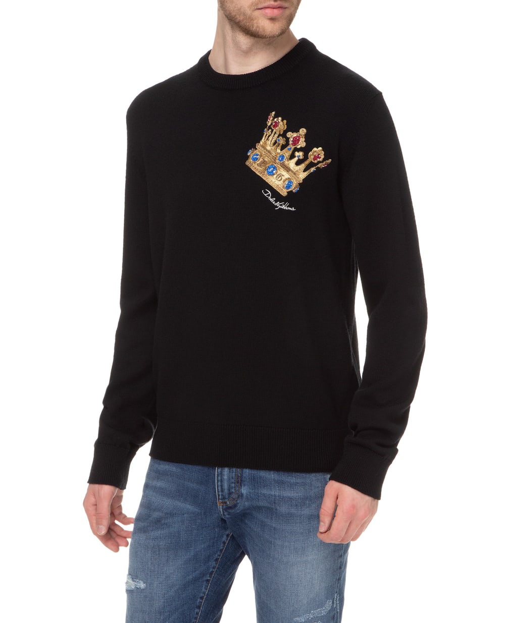 Шерстяной джемпер Dolce&Gabbana GX430Z-JAVMG, черный цвет • Купить в интернет-магазине Kameron