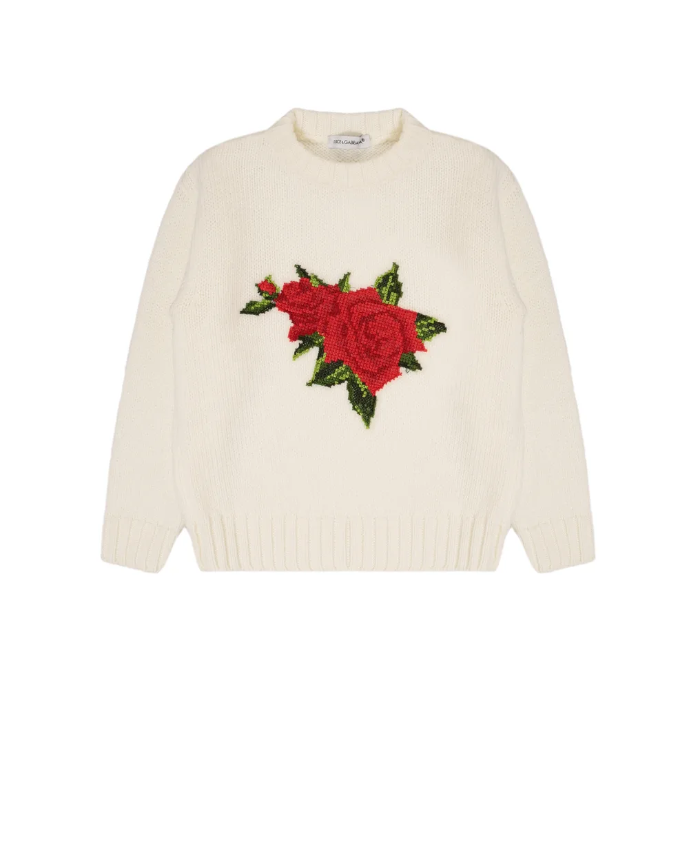 Детский шерстяной свитер Dolce&Gabbana Kids L2KWC8-JAV61-, белый цвет • Купить в интернет-магазине Kameron