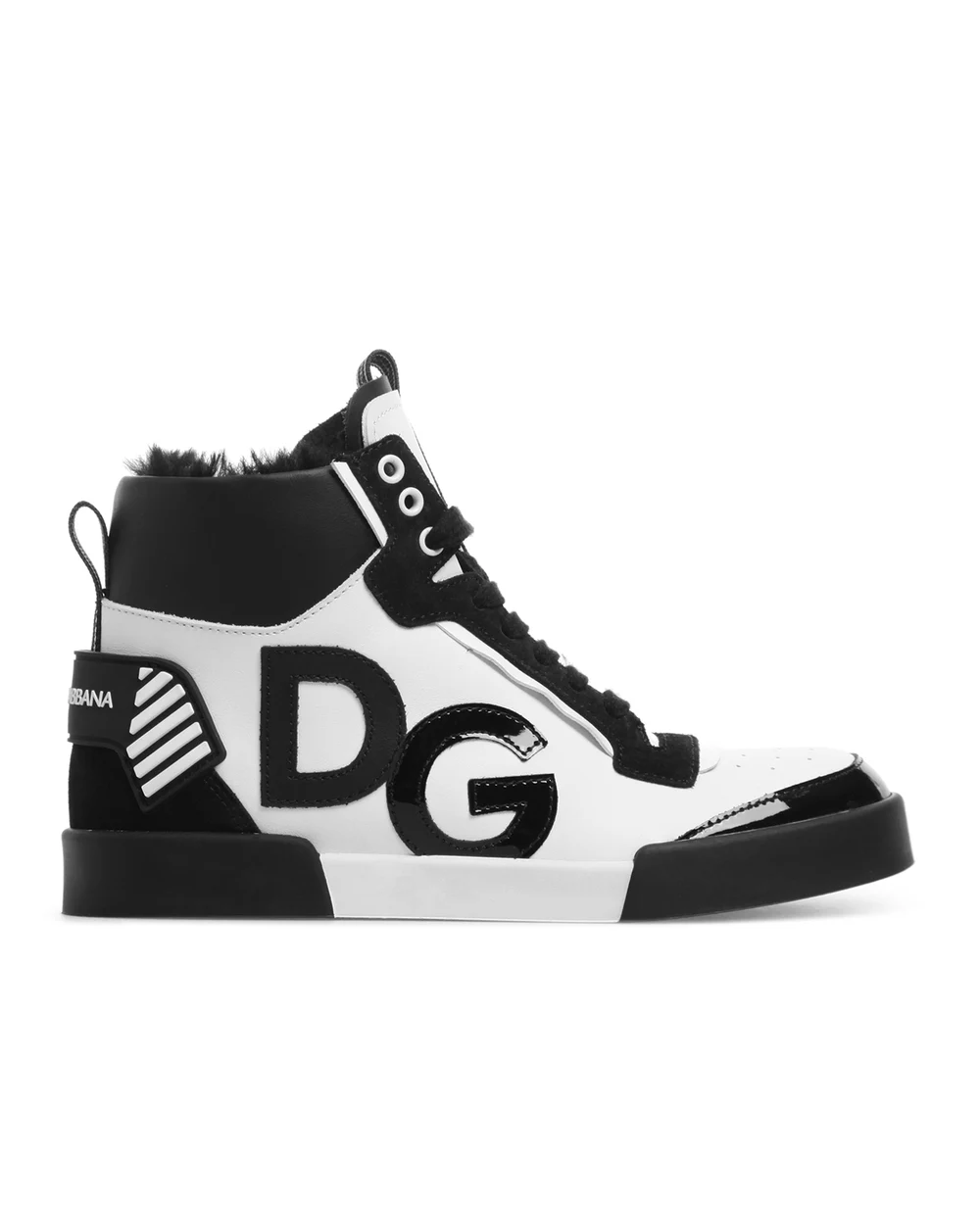Кожаные хайтопы Dolce&Gabbana Kids DA0913-AX839-L, белый цвет • Купить в интернет-магазине Kameron