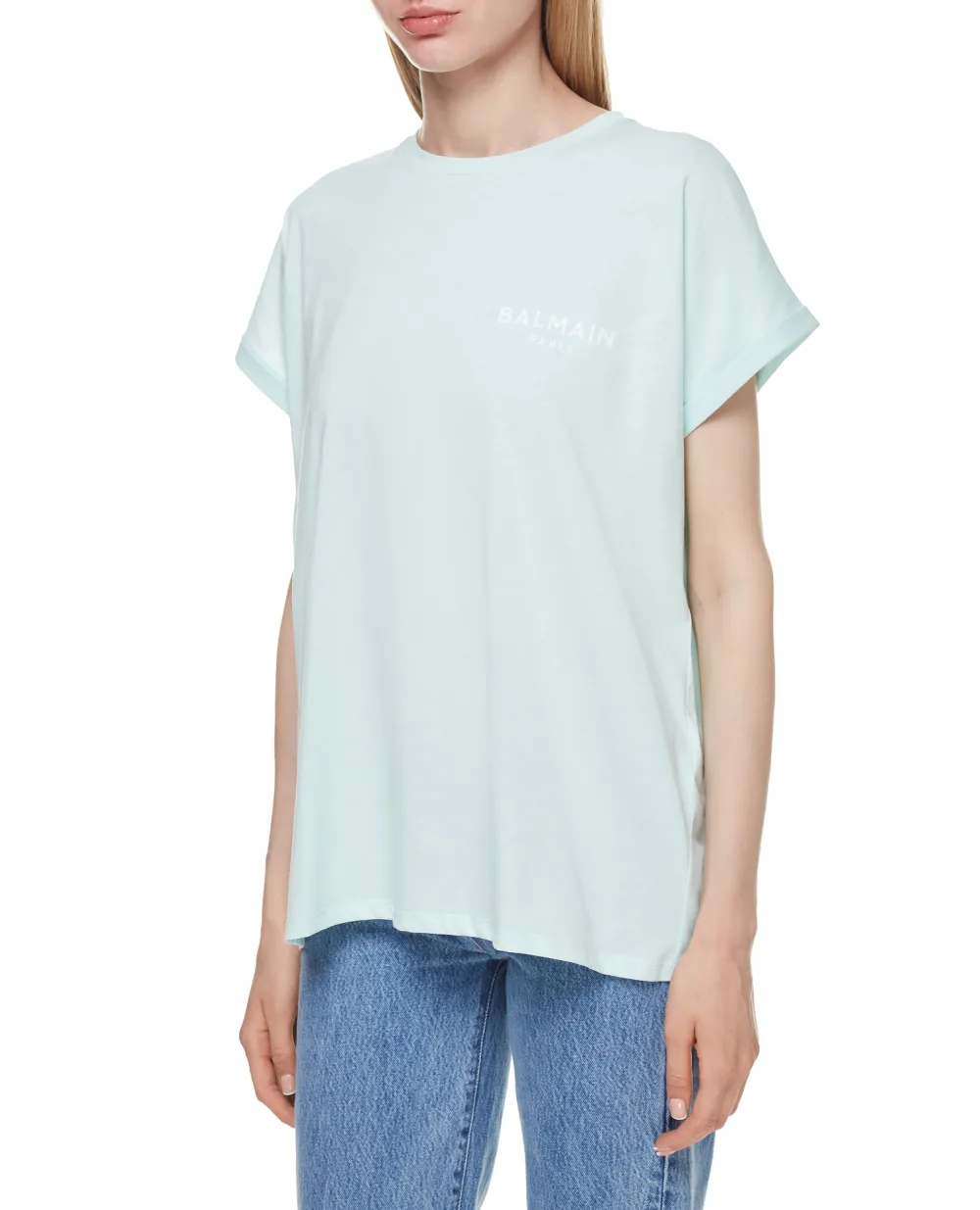 Футболка Balmain WF1EF010B013, мятный цвет • Купить в интернет-магазине Kameron