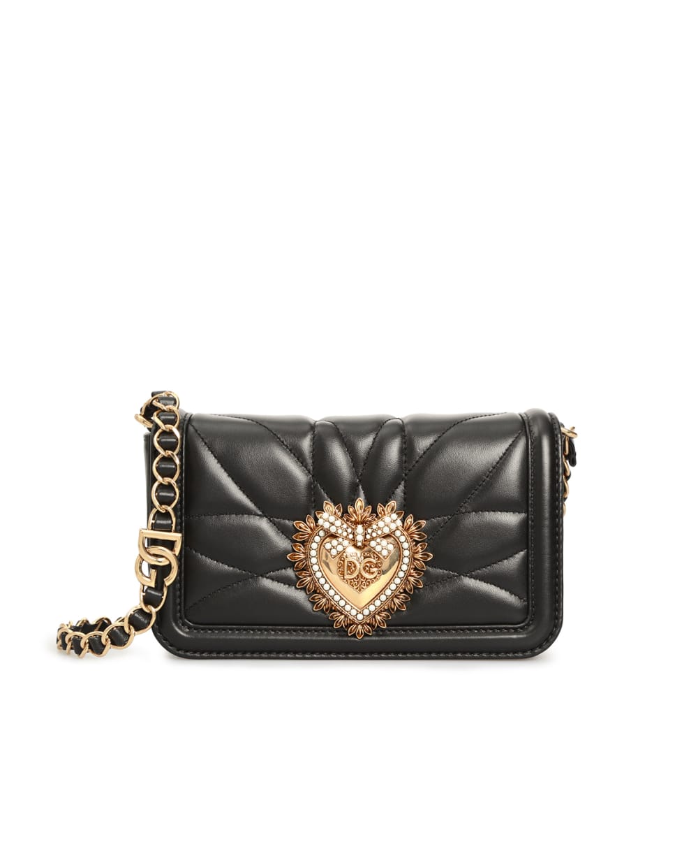 Кожаная сумка Devotion Dolce&Gabbana BB6991-AQ448, черный цвет • Купить в интернет-магазине Kameron