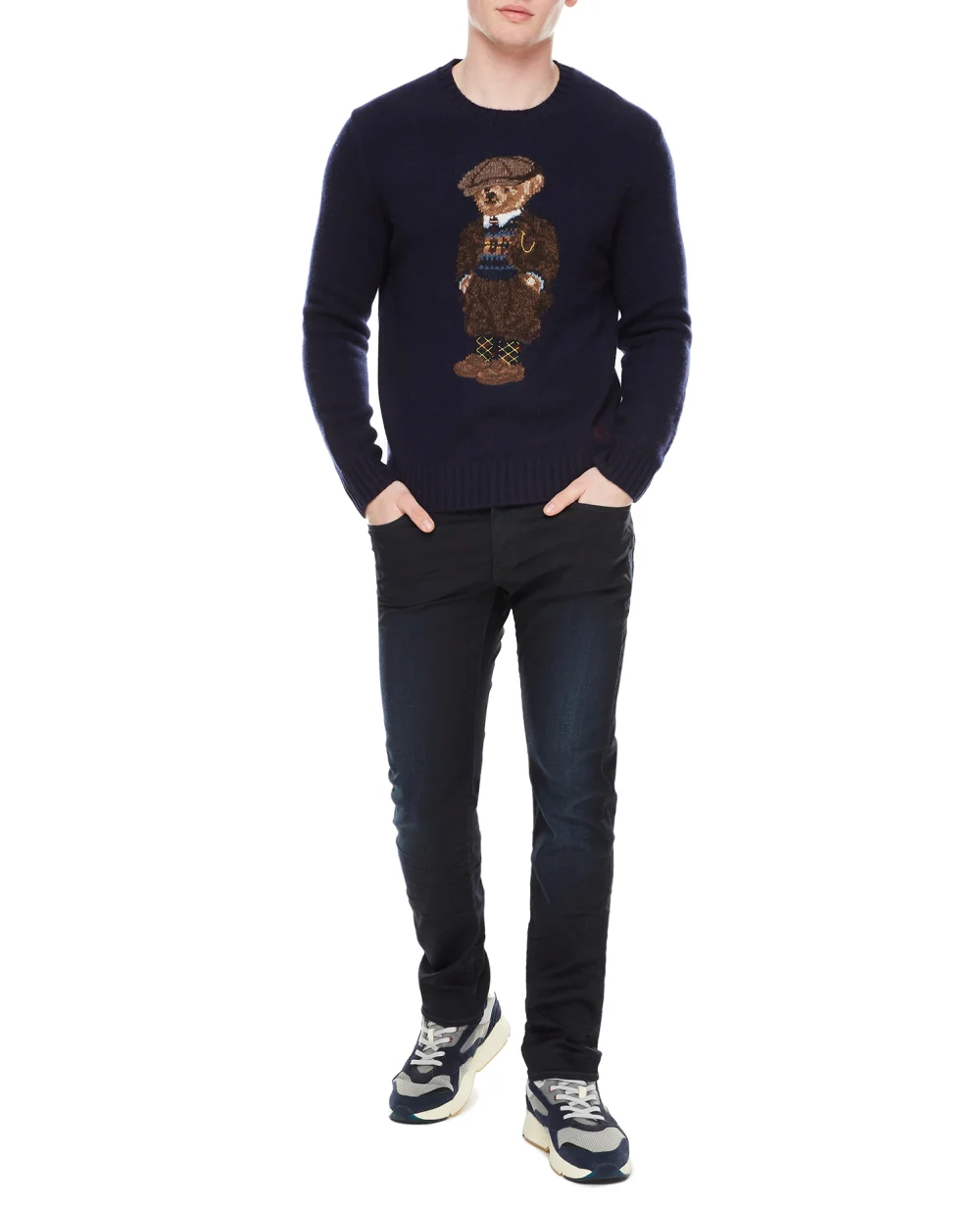 Шерстяной джемпер Polo Bear Polo Ralph Lauren 710876521001, синий цвет • Купить в интернет-магазине Kameron