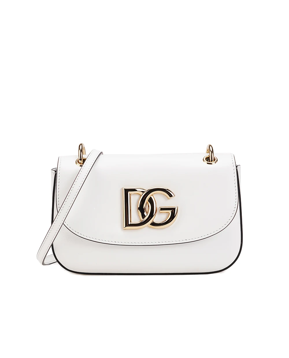 Кожаная сумка 3.5 Dolce&Gabbana BB7034-AW576, белый цвет • Купить в интернет-магазине Kameron