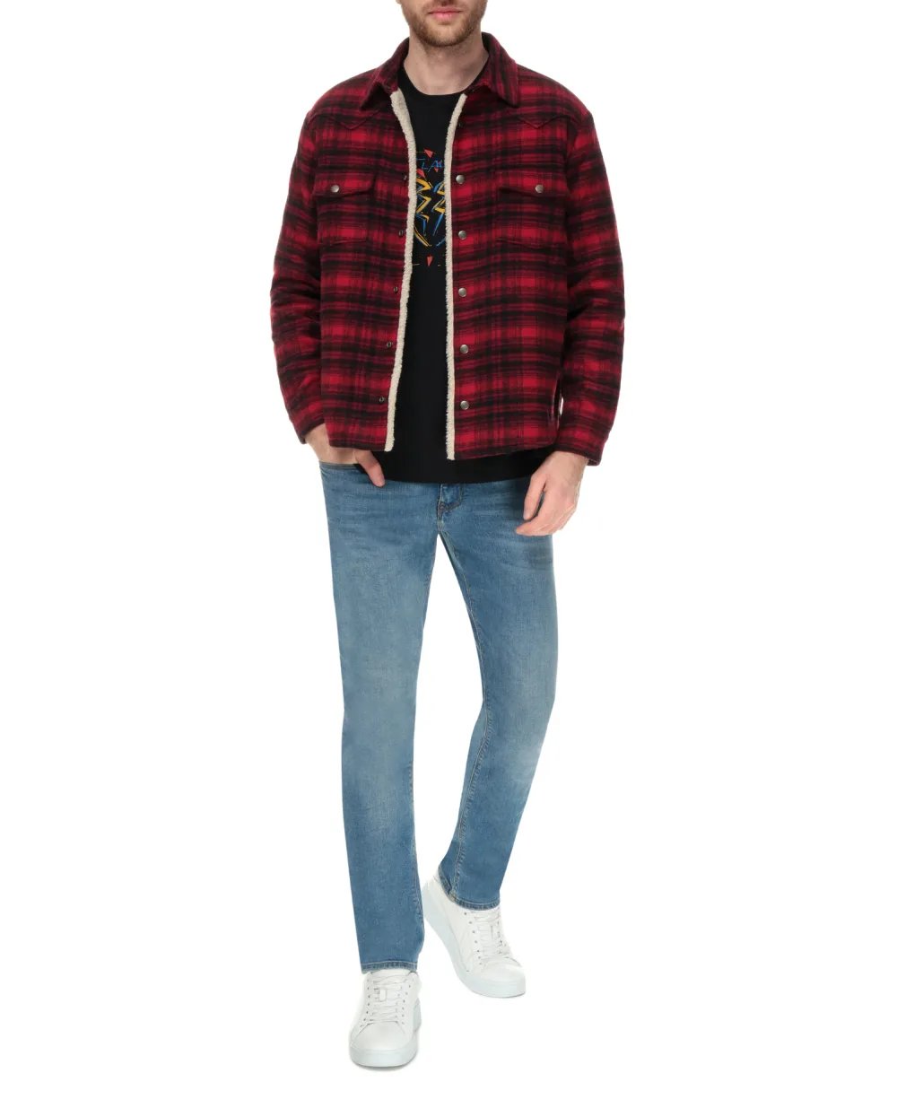 Шерстяная куртка Saint Laurent 636685-Y592V, красный цвет • Купить в интернет-магазине Kameron
