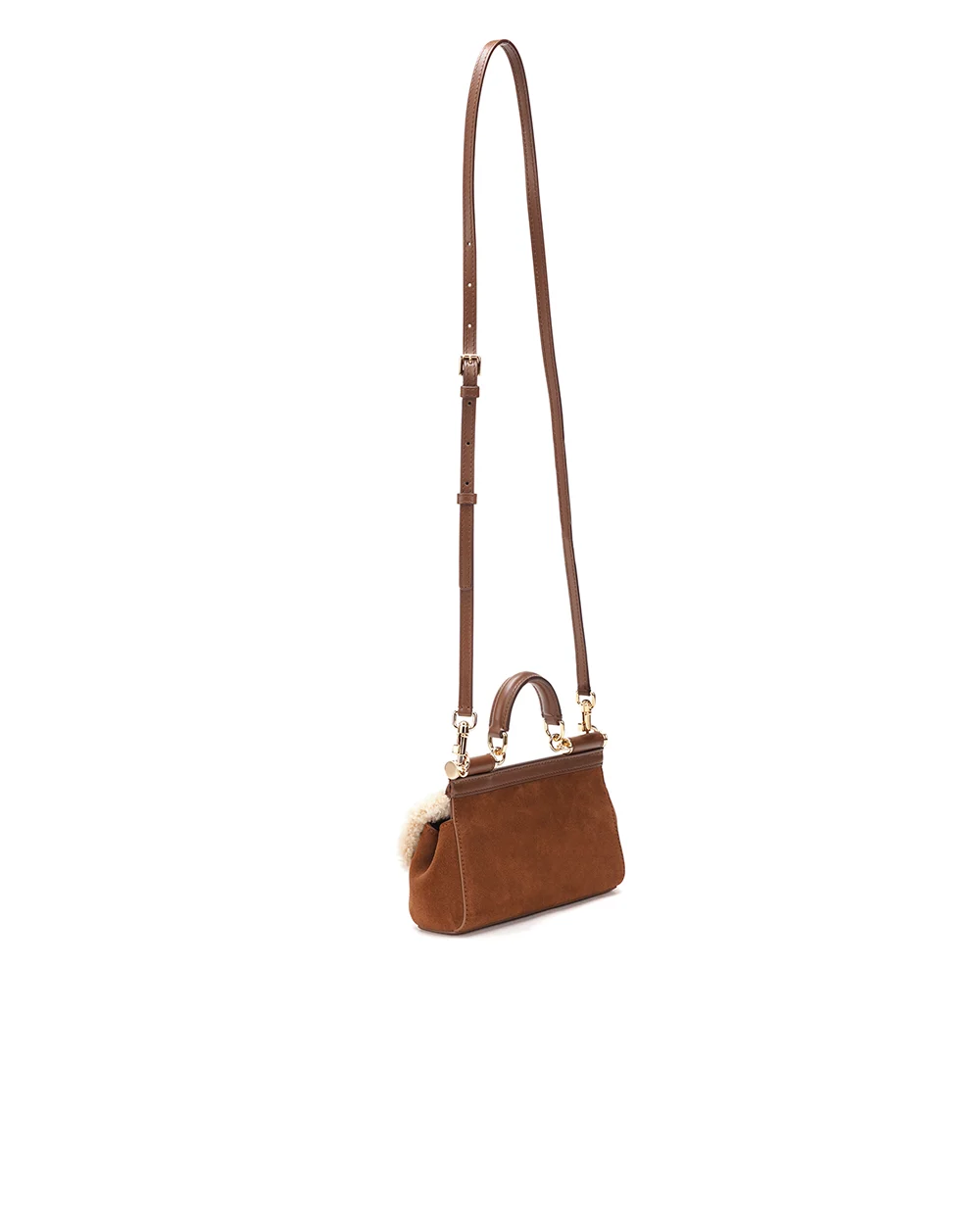 Кожаная сумка Sicily Small Dolce&Gabbana BB7116-AN415, коричневый цвет • Купить в интернет-магазине Kameron