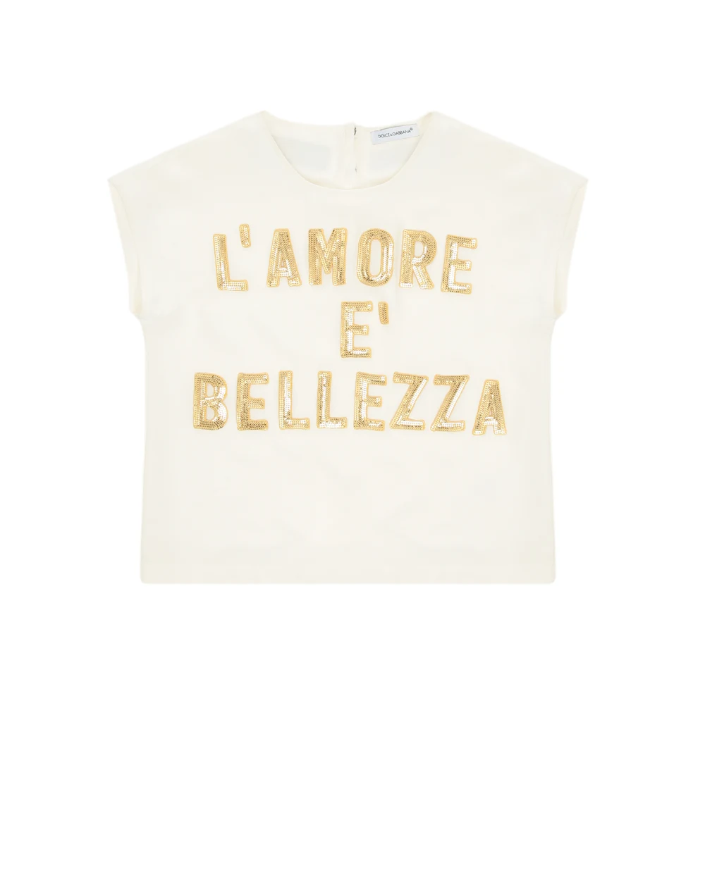 Детский шелковый топ Dolce&Gabbana Kids L54S03-G7RZG-S, белый цвет • Купить в интернет-магазине Kameron