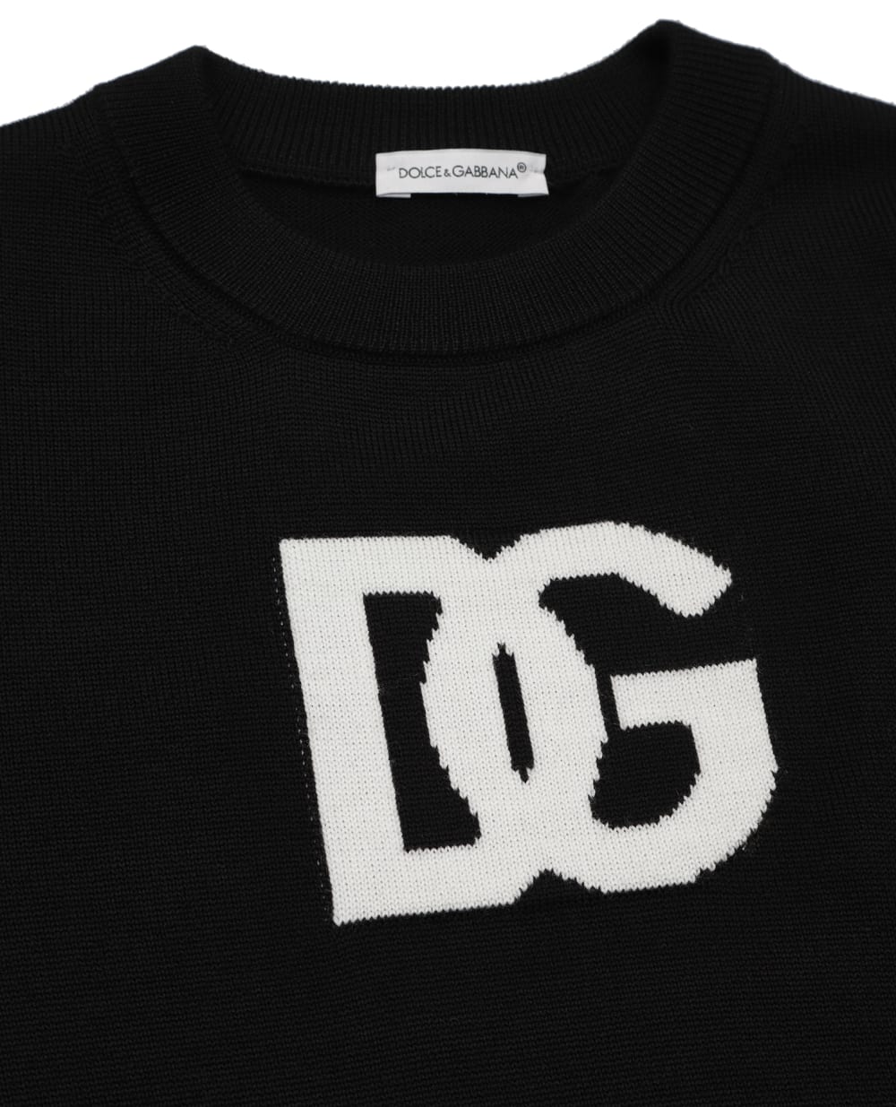 Детский шерстяной джемпер Dolce&Gabbana Kids L4KWD4-JBVW5-B, черный цвет • Купить в интернет-магазине Kameron