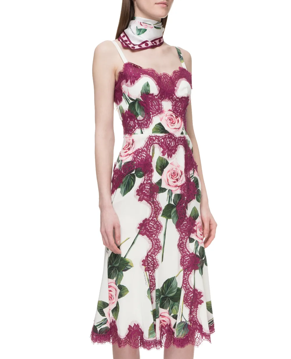 Шелковое платье Dolce&Gabbana F6YU8T-FSAZD, разноцветный цвет • Купить в интернет-магазине Kameron