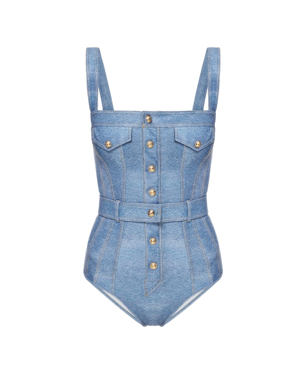 Купальник Balmain BKBG40560, голубой цвет • Купить в интернет-магазине Kameron