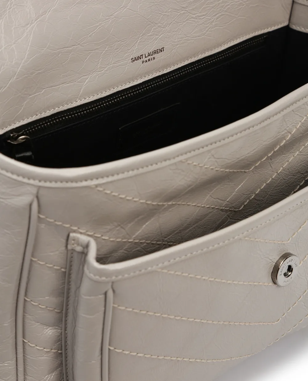 Кожаная сумка Niki Medium Saint Laurent 498894-0EN04-, серый цвет • Купить в интернет-магазине Kameron