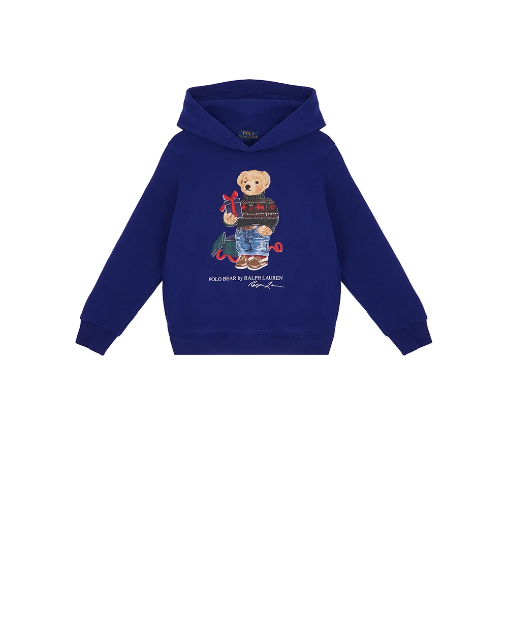 Детское худи хлопковое Polo Bear Polo Ralph Lauren Kids 322920645002, синий цвет • Купить в интернет-магазине Kameron