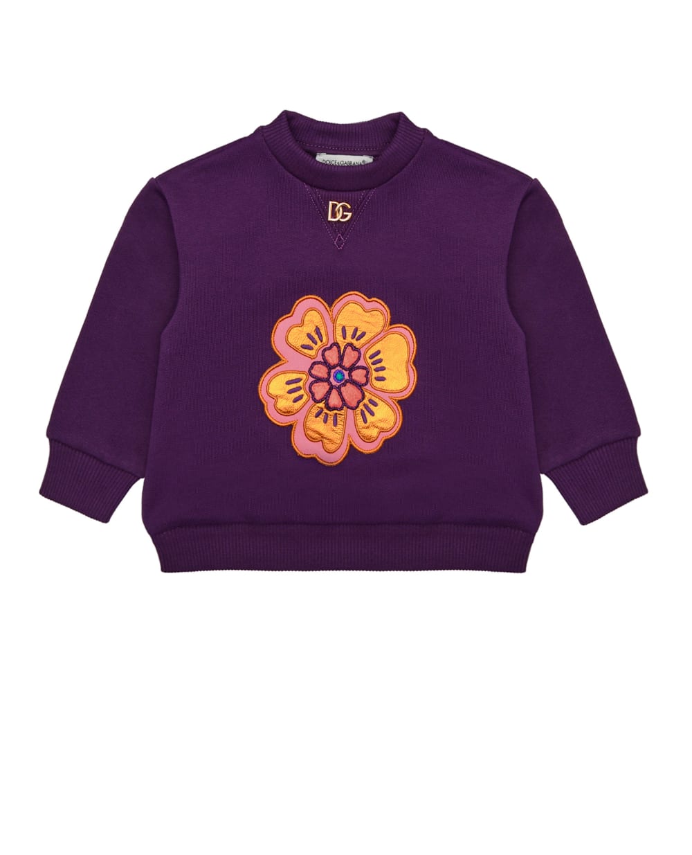 Детский свитшот Dolce&Gabbana Kids L2JWN6-G7BDQ, фиолетовый цвет • Купить в интернет-магазине Kameron