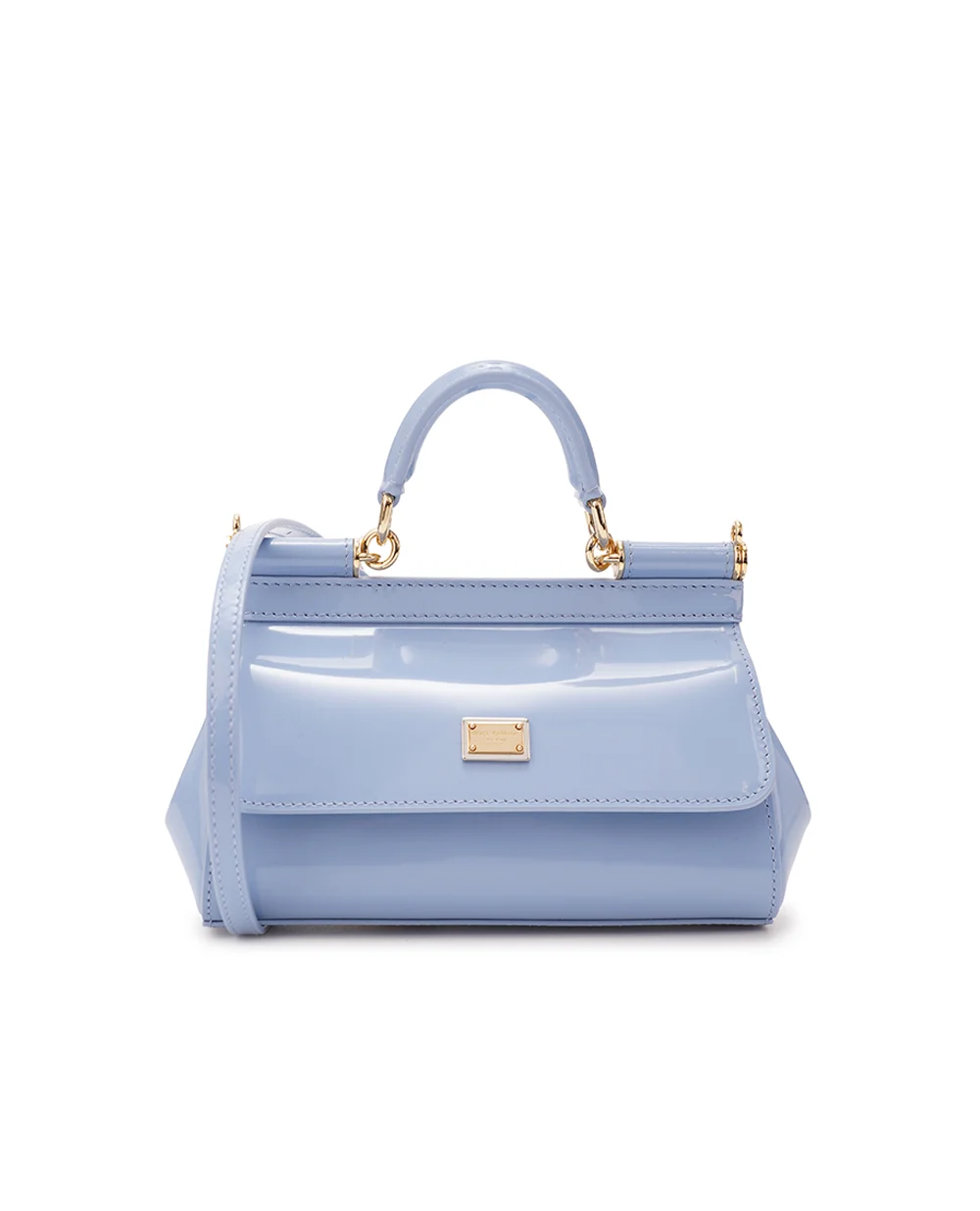Кожаная сумка Sicily Small Dolce&Gabbana BB7116-A1037, голубой цвет • Купить в интернет-магазине Kameron