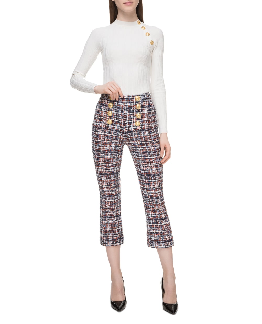Твідові штани Balmain RF25137C049, різнокольоровий колір • Купити в інтернет-магазині Kameron